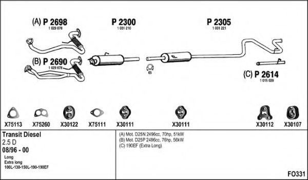 FENNO FO331 Exhaust System